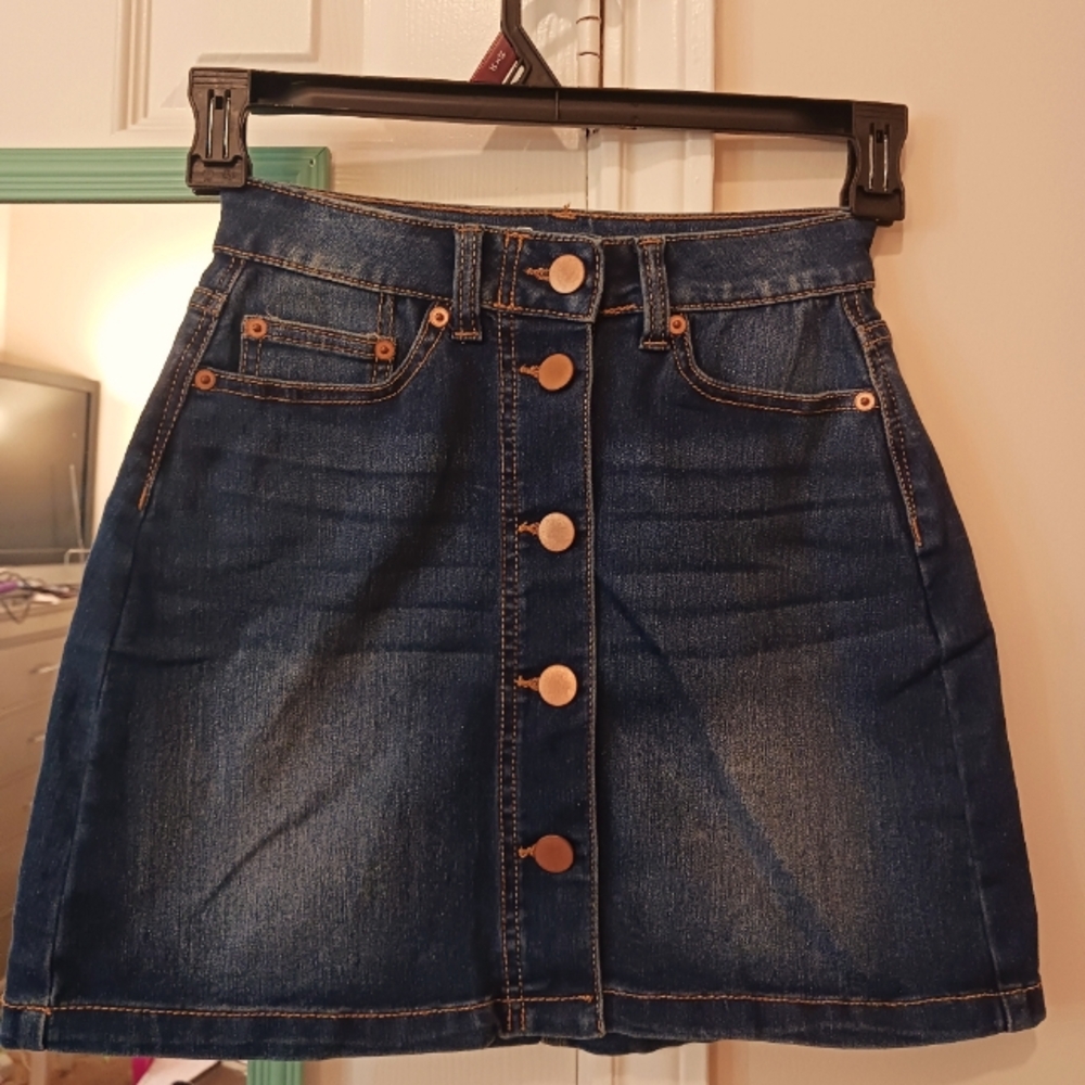 High rise denim skirt comfy for summer